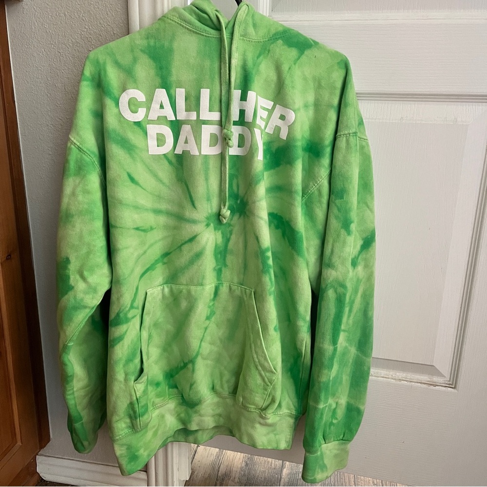 Call her daddy green tie dye hoodie